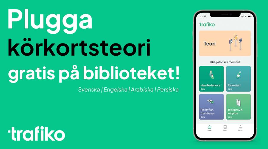 Mobiltelefon med appen Trafiko