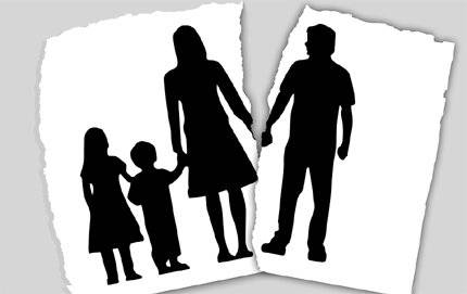 Illustration splittrad familj