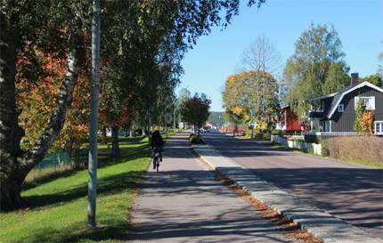 Cyklist på cykelbana